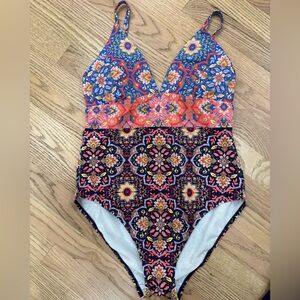 Boden Arezzo V-neck panel swimsuit - size 10